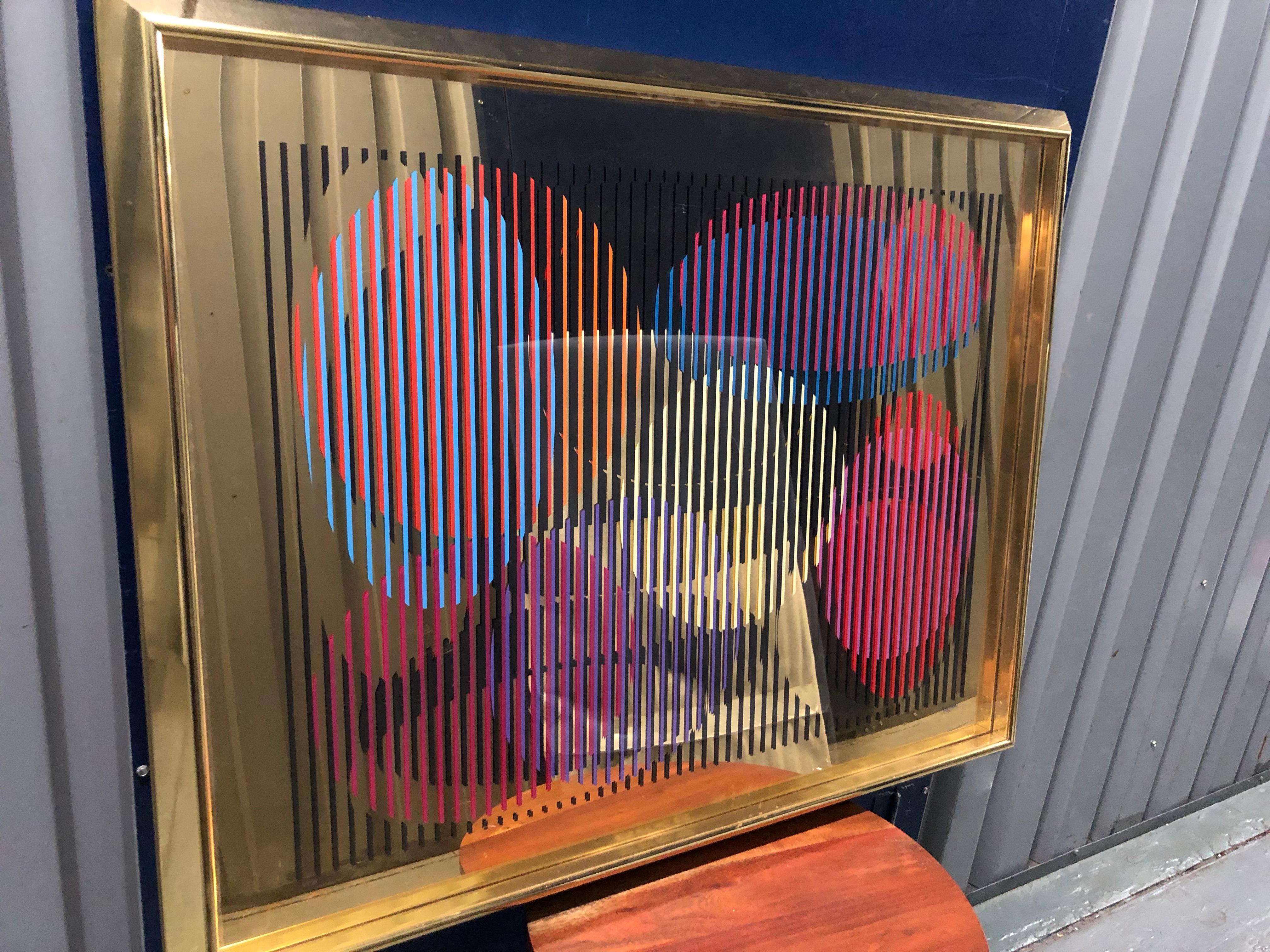 Mirror silkscreen - Kinetic geometric abstract - Print by Yaacov Agam