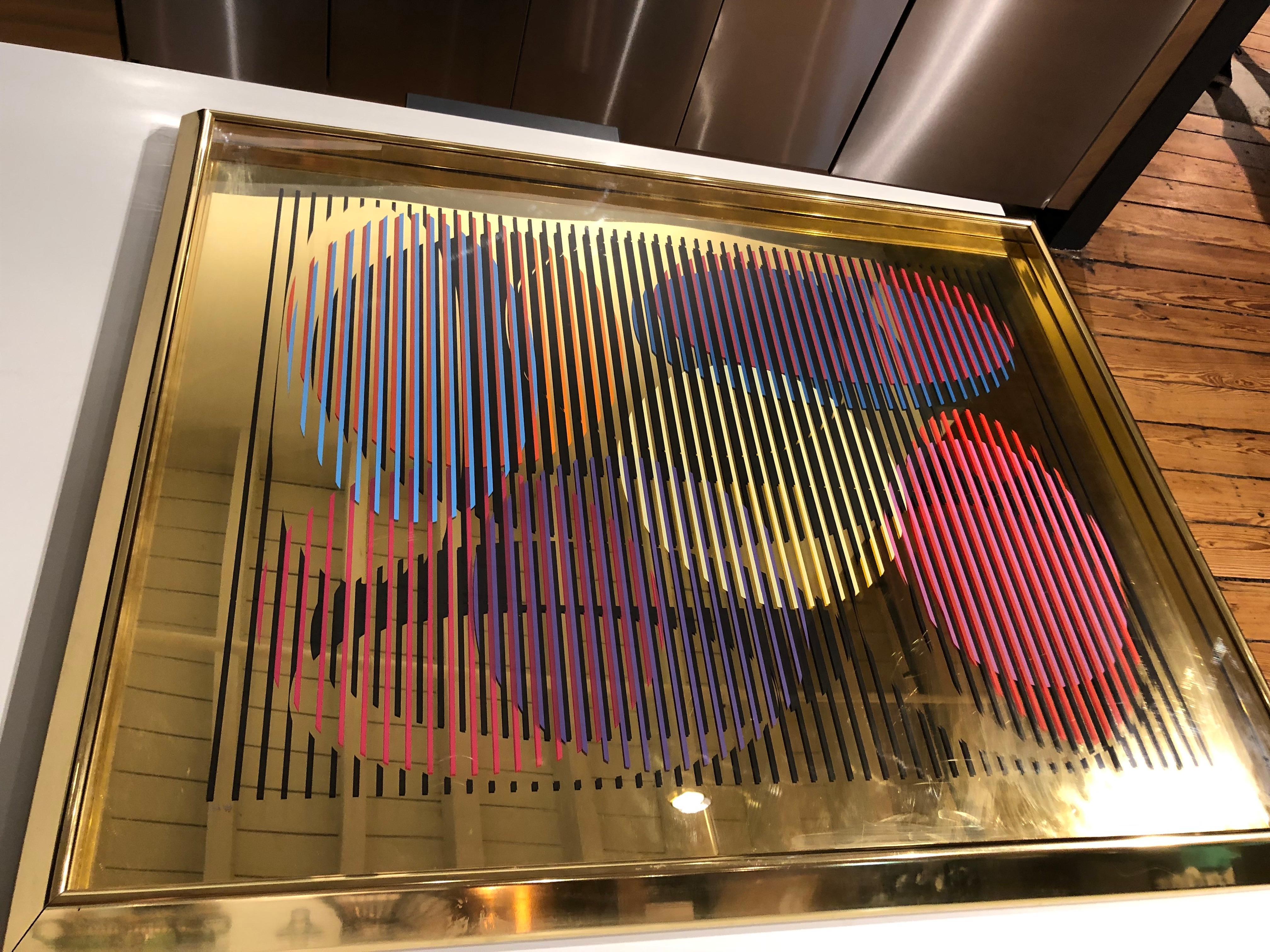 Mirror silkscreen - Kinetic geometric abstract 3