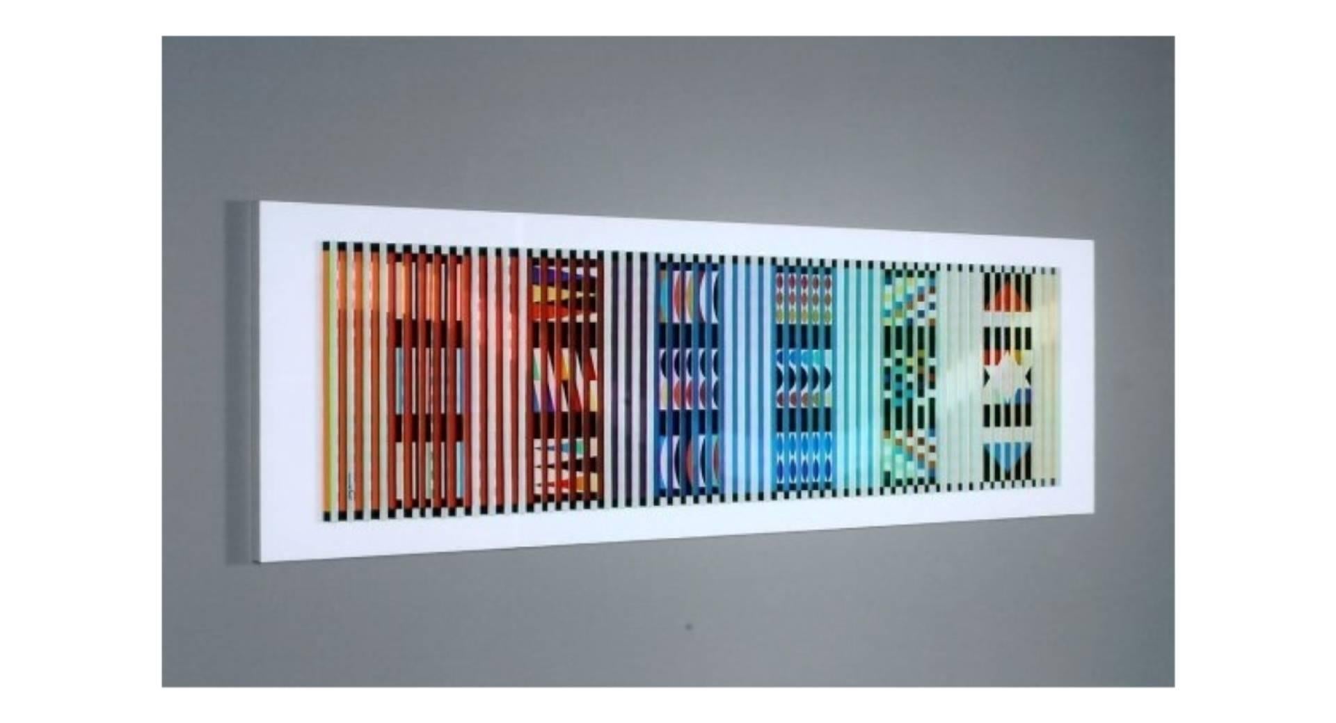 "Rainbow Rhythm" Polymorphic screen print on folded PVC and wood.