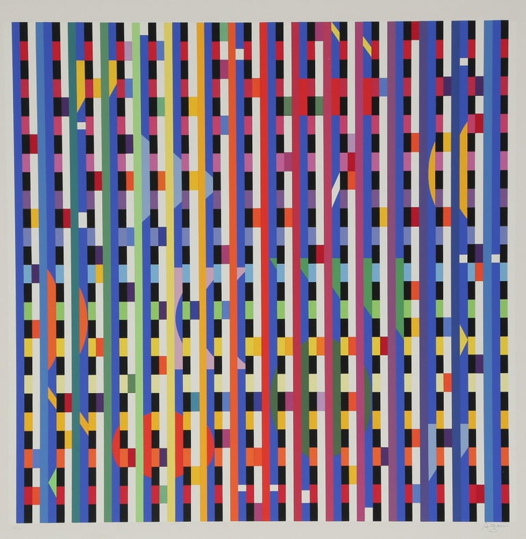 Yaacov Agam Abstract Print - Solfège, Transformation, Fusion, Limited Edition, Hand-Signed Serigraph