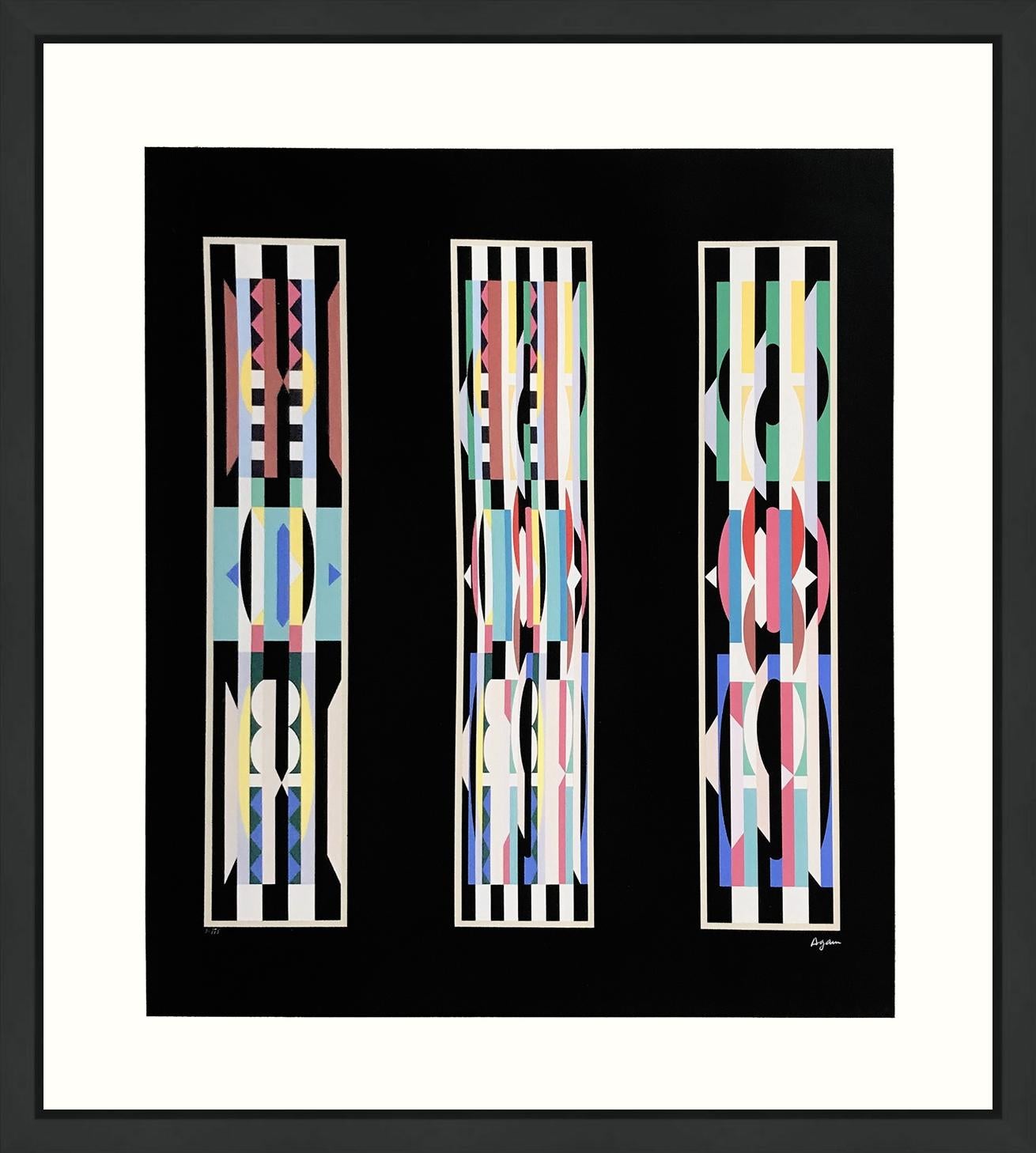 Yaacov Agam Figurative Print - UNTITLED (BLACK)