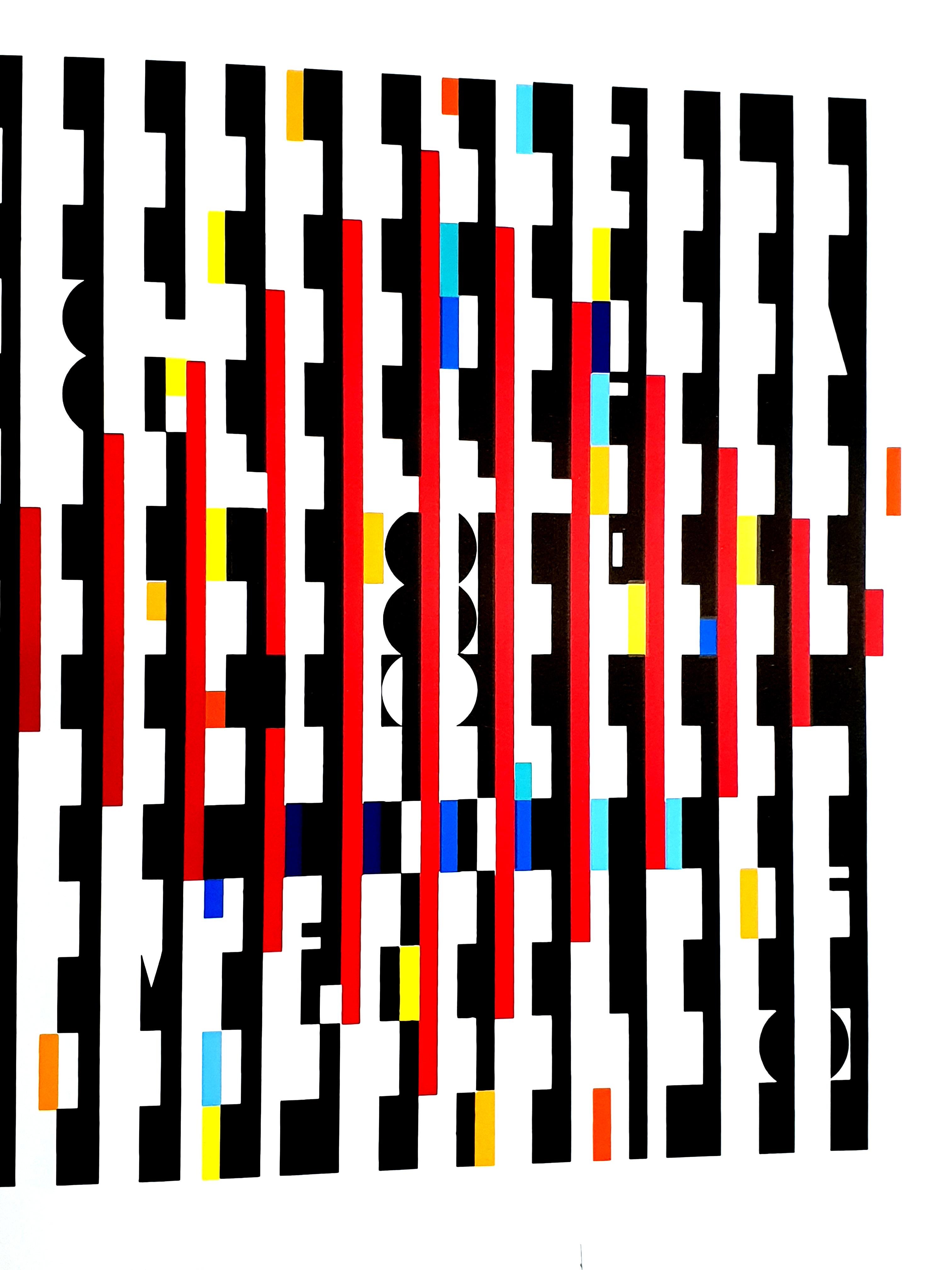Yaacov Agam - Cinétique à l'as de Pique - Lithograph
1971
Dimensions: 32 x 70 cm 
Publisher: G. di San Lazzaro.
From the art revue XXe sècle
Unsigned and unnumbered as issued