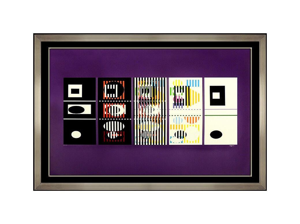 Yaacov Agam Large Original Color Serigraph Signed Op Artwork Illusion Painting For Sale 1