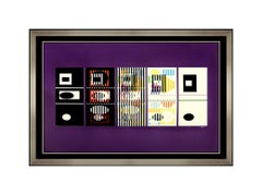 Yaacov Agam Large Original Color Serigraph Signed Op Artwork Illusion Painting