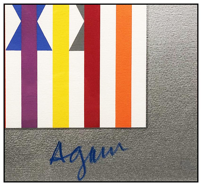 Yaacov Agam Original Color Silkscreen Large Signed Contemporary Modern Op Art For Sale 3