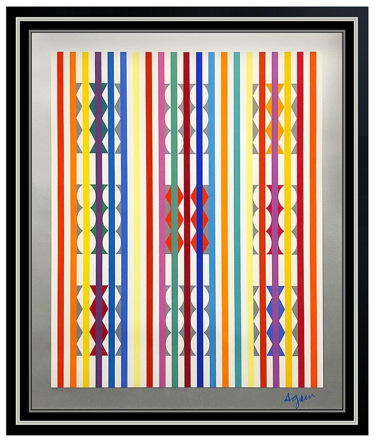 Yaacov Agam Authentic & Large Original silkscreen, Professionally Custom Framed and listed with the Submit Best Offer option

Accepting Offers Now:  Up for sale here we have an Brilliant and Bold silkscreen by Yaacov Agam titled, "The Eclipse", with