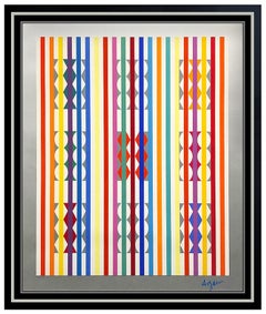 Yaacov Agam Original Color Silkscreen Large Signed Contemporary Modern Op Art