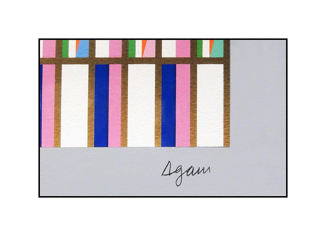 Yaacov AGAM Original Color Silkscreen Signed Op Artwork Modern Illusion Binyamin - Brown Abstract Print by Yaacov Agam
