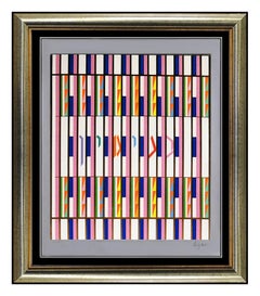 Yaacov AGAM Original Color Silkscreen Signed Op Artwork Modern Illusion Binyamin