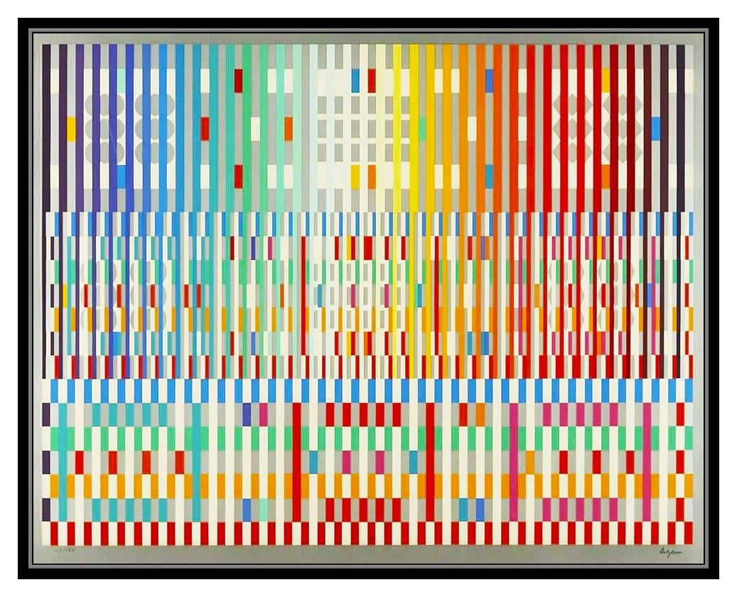 Yaacov Agam Original Color Silkscreen The Blessing Large Signed Modern Op Art For Sale 1
