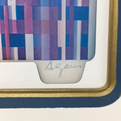 Impression abstraite cinétique Op-art signée Yaacov Agam
