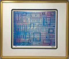 Yaacov Agam Signed Agamograph Kinetic Op-art Abstract Print