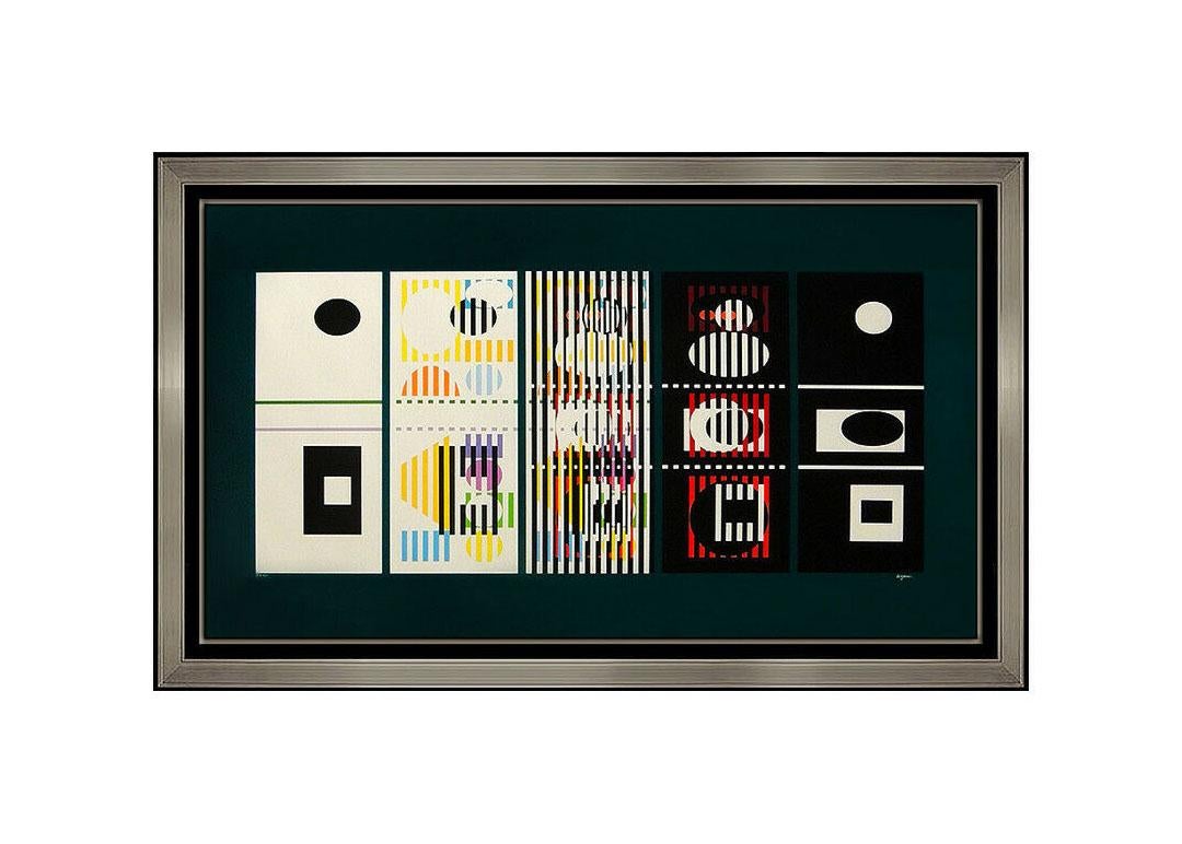 Yaacov Agam Trip Large Color Serigraph Signed Modern Art Op Illusion Authentic For Sale 1