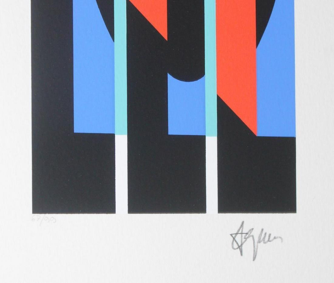 YAACOV AGAM  UNTITLED 4 FROM THE +-X9 SUITE  SIGNED AND NUMBERED - Print by Yaacov Agam