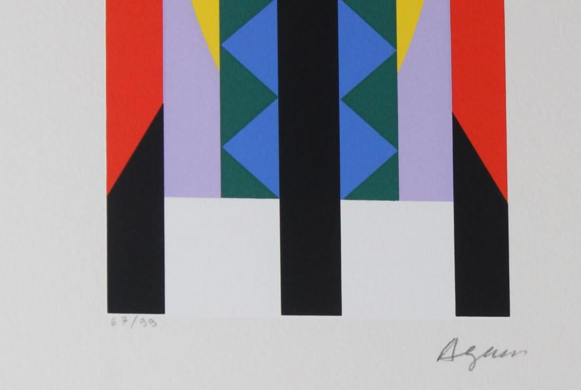 YAACOV AGAM  UNTITLED 7 FROM THE +-X9 SUITE  SIGNED AND NUMBERED - Op Art Print by Yaacov Agam