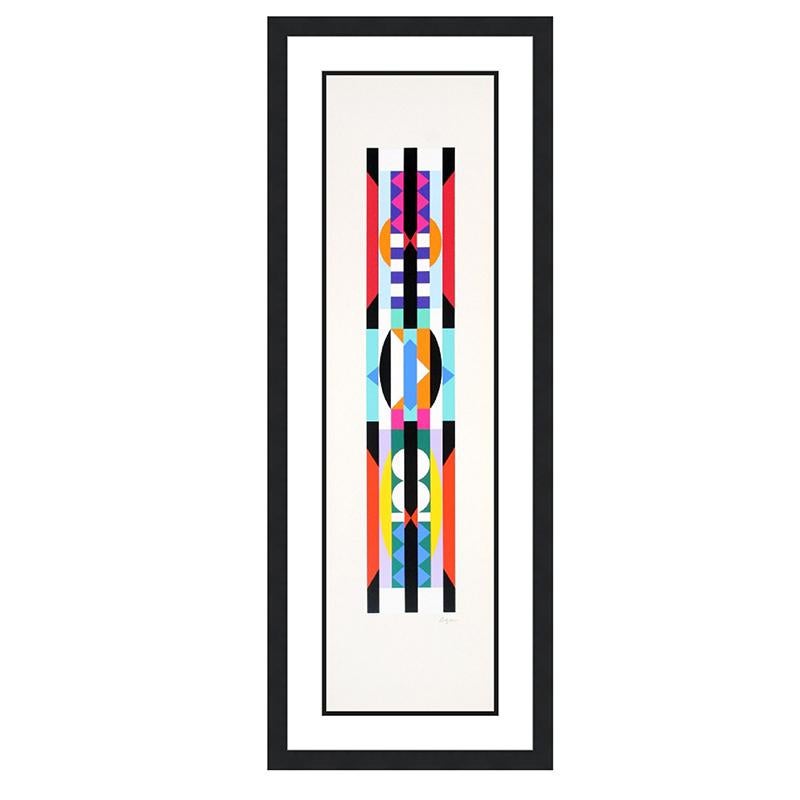 Yaacov Agam Abstract Print - YAACOV AGAM  UNTITLED 7 FROM THE +-X9 SUITE  SIGNED AND NUMBERED