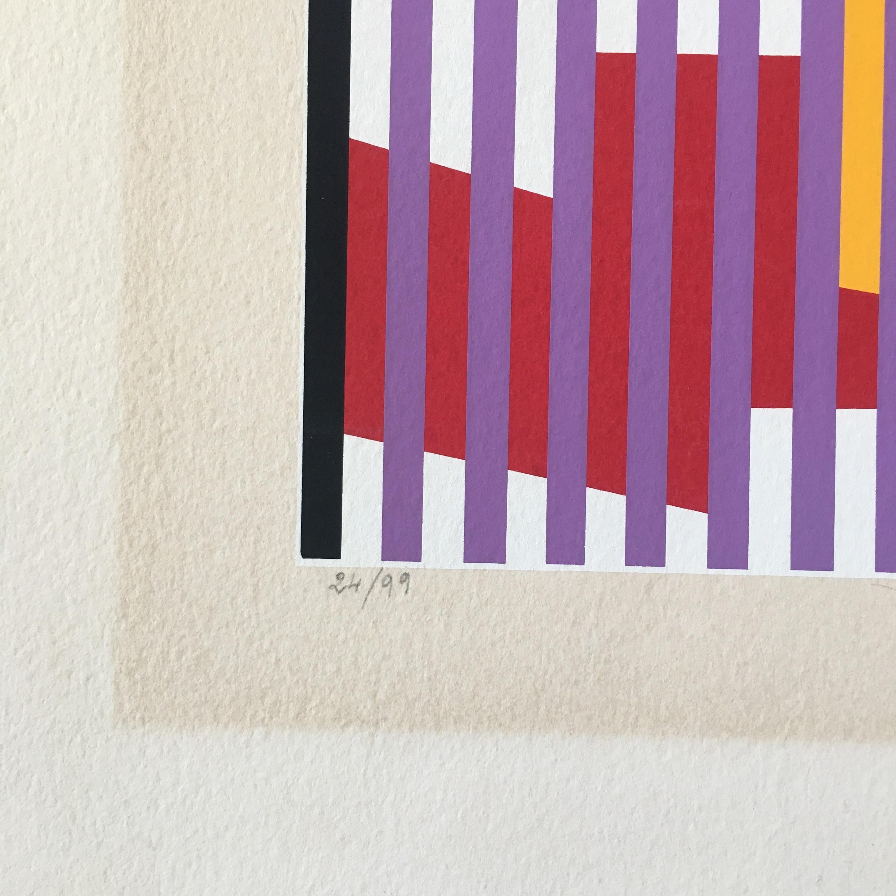 Yaacov Agam Untitled Signed, Limited Edition Abstract Geometric Print 3