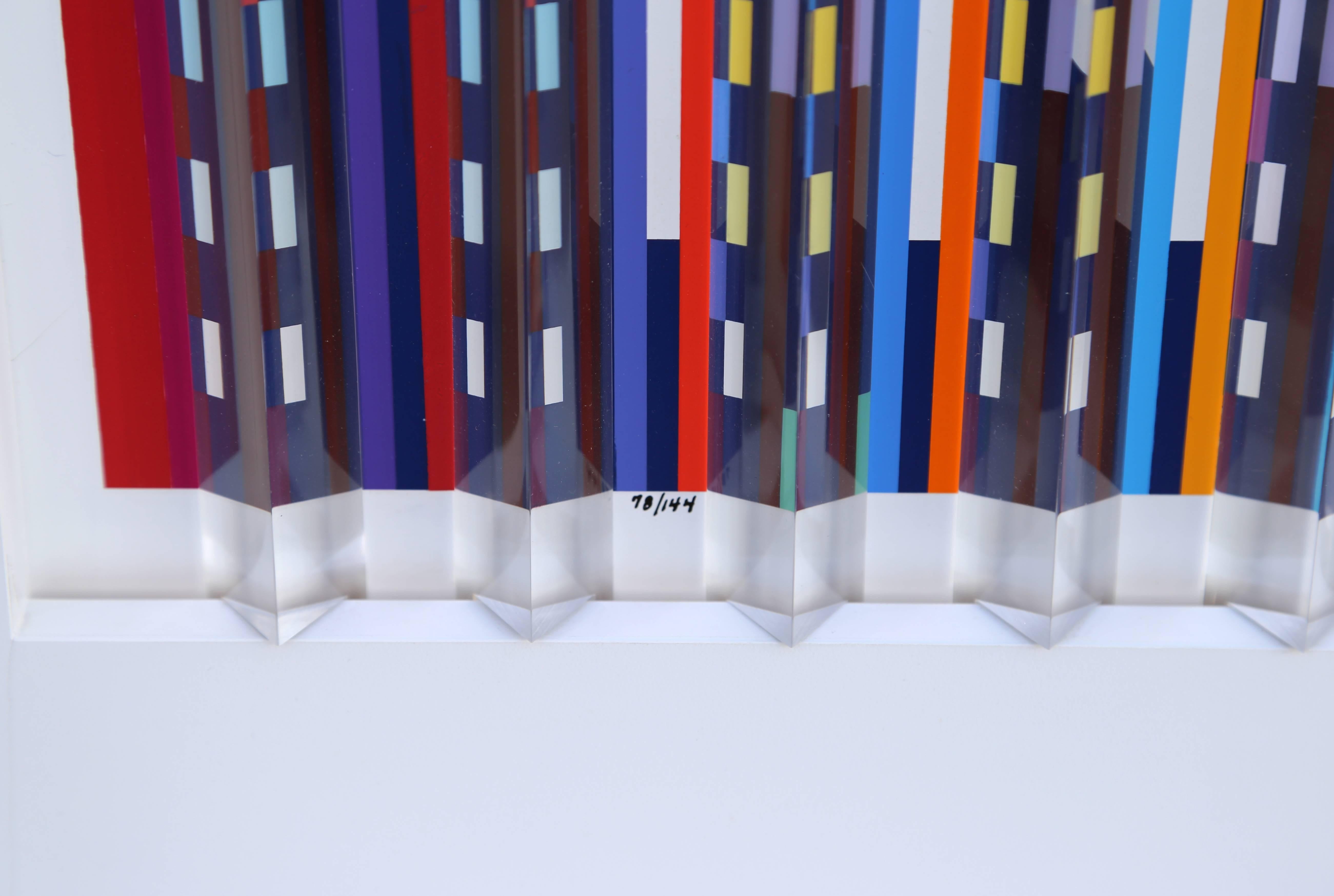 Midnight Blue, Prismagraph 3-D Wall Sculpture by Yaacov Agam 1