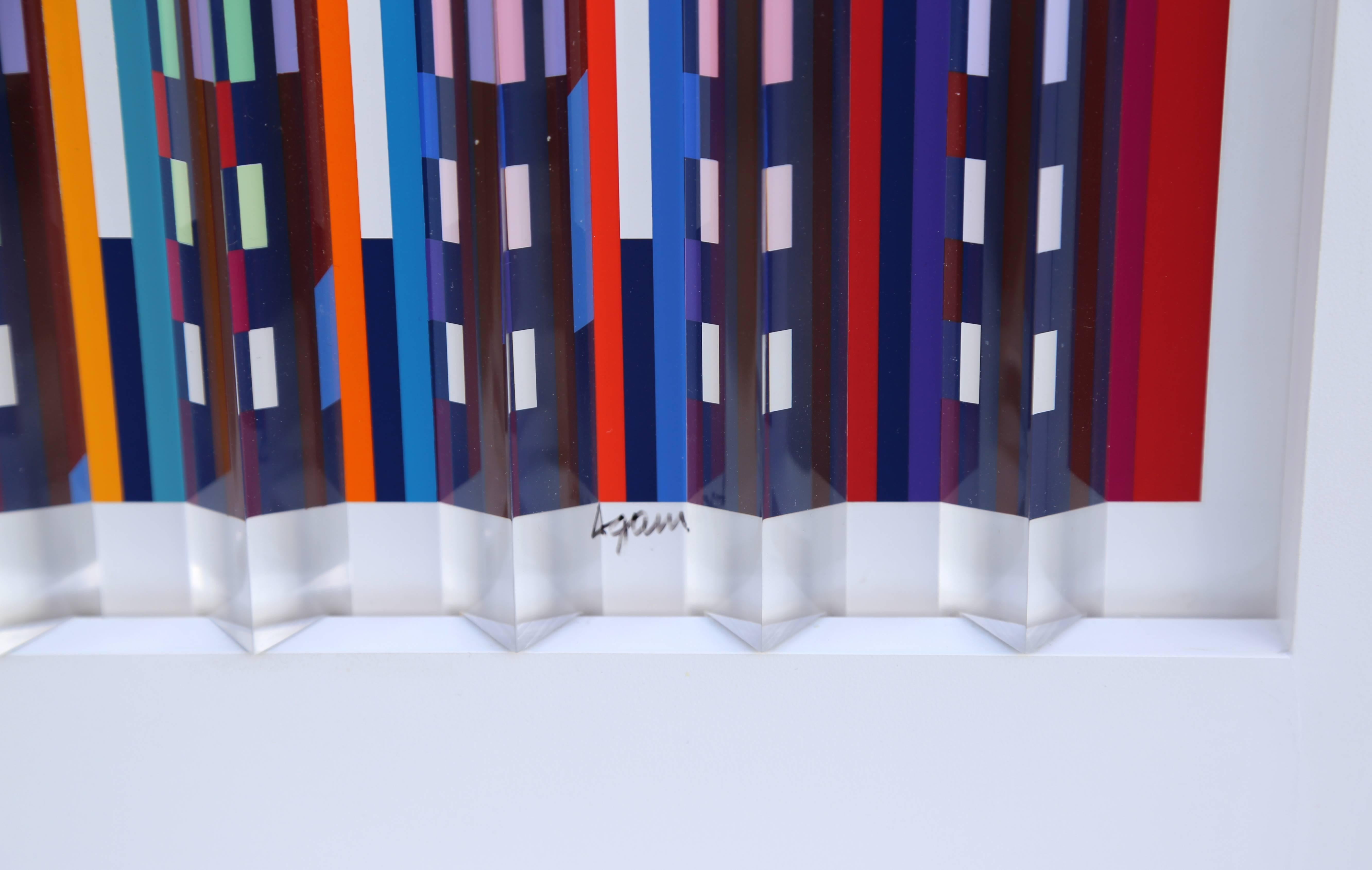 Midnight Blue, Prismagraph 3-D Wall Sculpture by Yaacov Agam 5