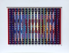 Retro Midnight Blue, Prismagraph 3-D Wall Sculpture by Yaacov Agam