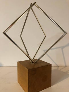 Rare Israeli Agam Sculpture Steel Wood 'From Lines to Forms' Signed Paris 1967