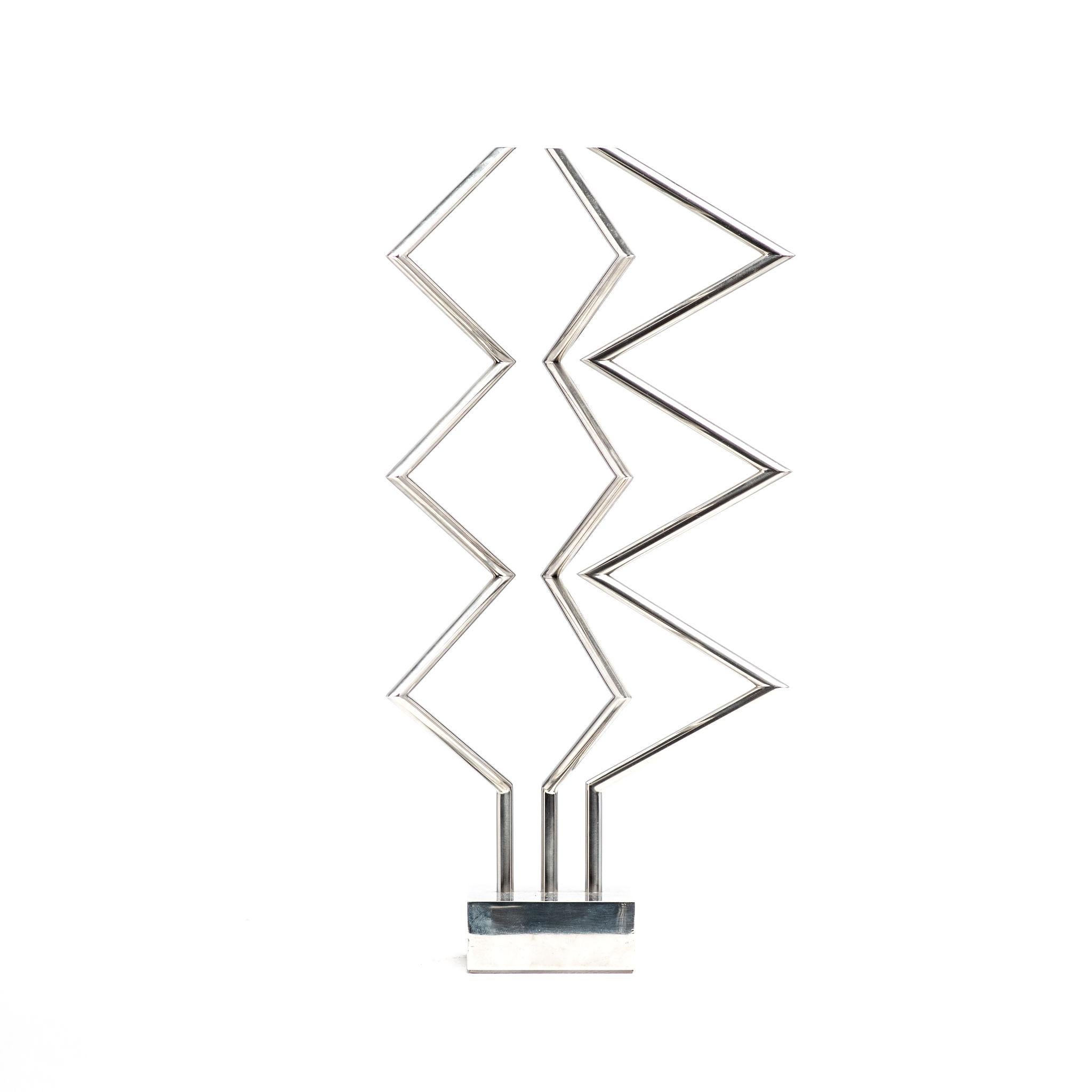 Yaacov Agam, Zig-Zag, Movable Kinetic chromed  Steel sculpture
