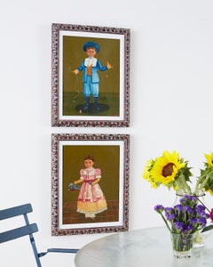 Boy and Girl Mexican Folk Art Paintings