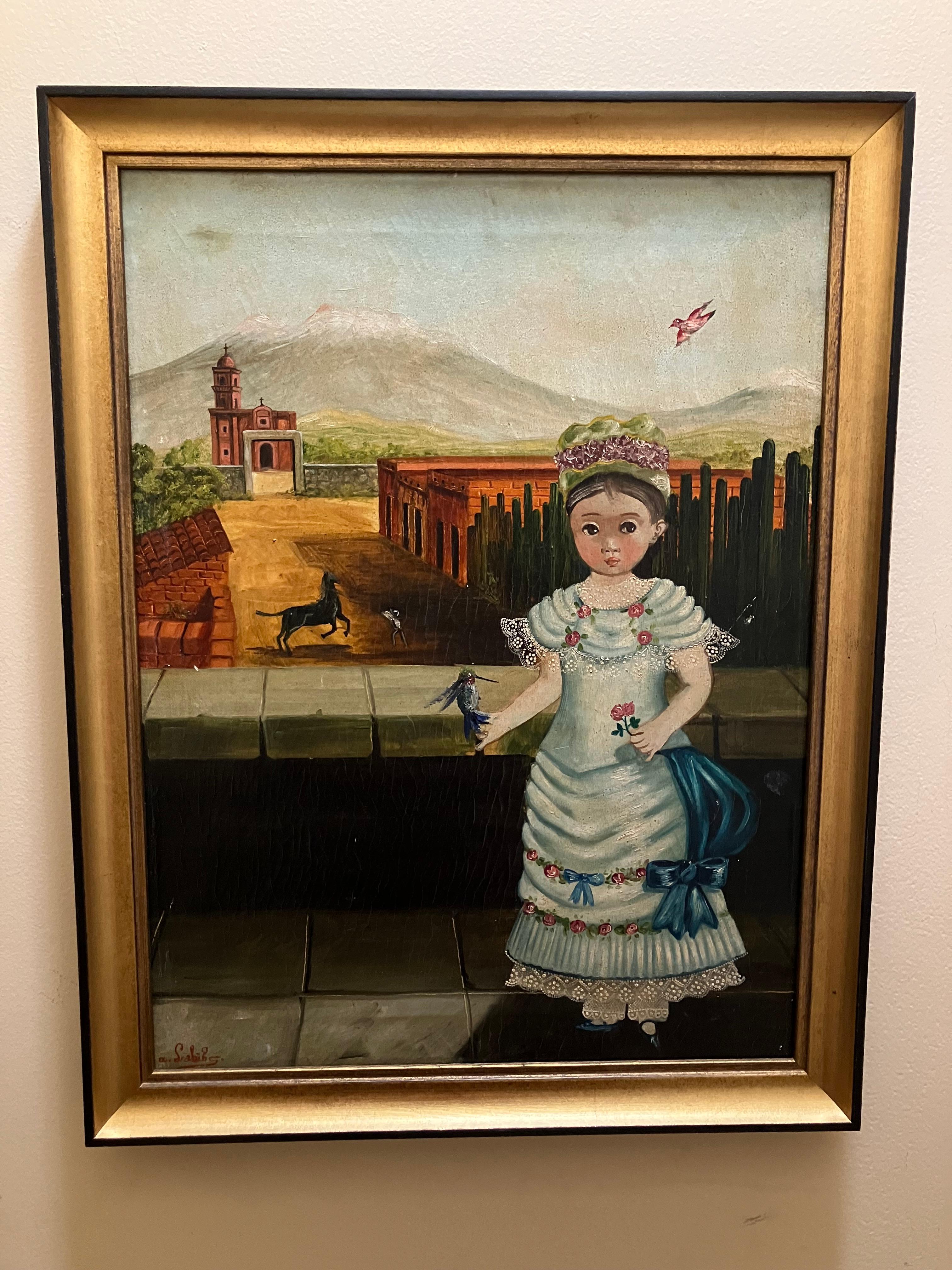 Agapito Labios Girl with Birds For Sale 1
