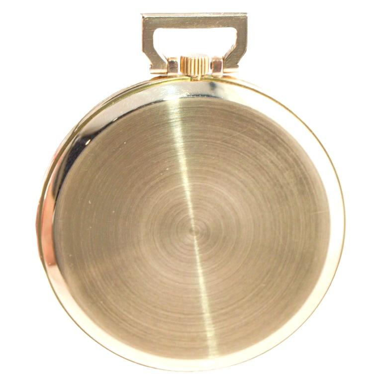 Agassiz 14Kt. Orologio da tasca in oro massiccio con catena d'epoca in oro Hand Made 1930 in vendita 6