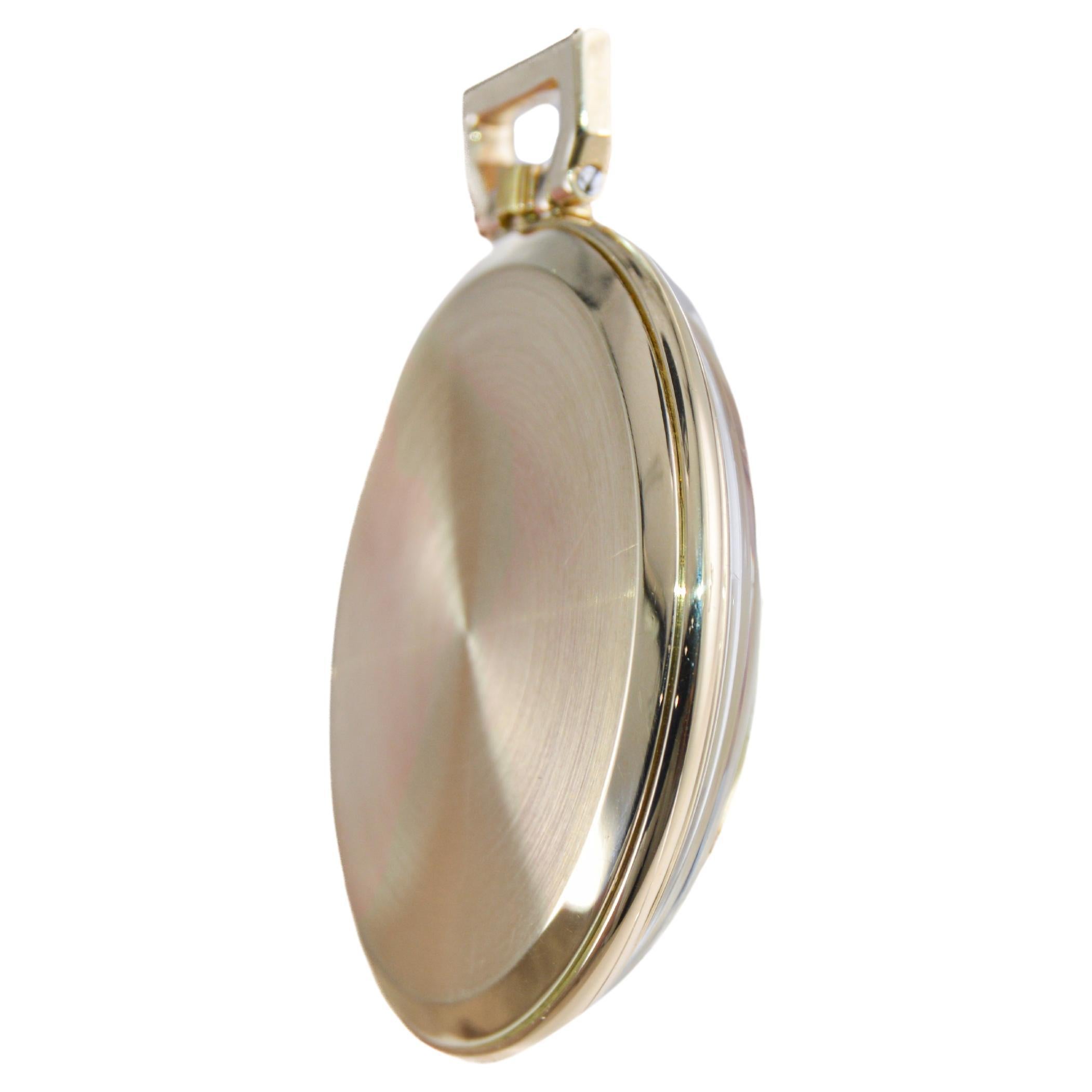 Agassiz 14Kt. Orologio da tasca in oro massiccio con catena d'epoca in oro Hand Made 1930 in vendita 7