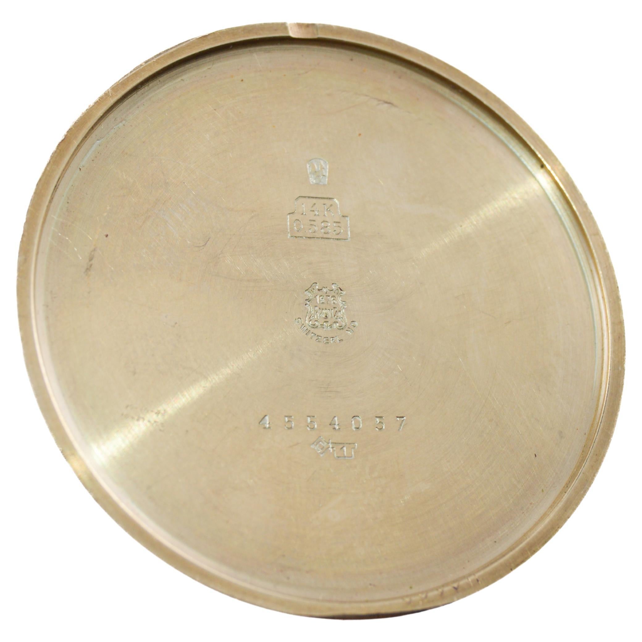 Agassiz 14Kt. Orologio da tasca in oro massiccio con catena d'epoca in oro Hand Made 1930 in vendita 9