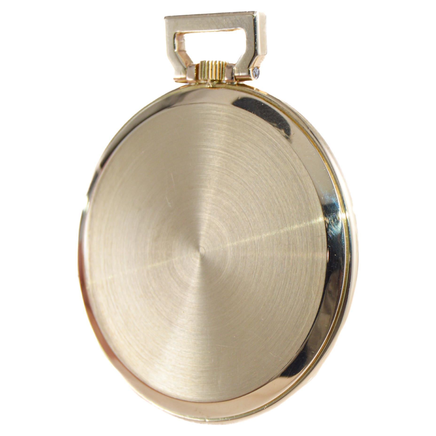 Agassiz 14Kt. Orologio da tasca in oro massiccio con catena d'epoca in oro Hand Made 1930 in vendita 8