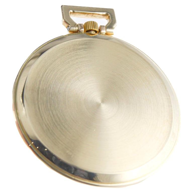 Agassiz 14Kt. Orologio da tasca in oro massiccio con catena d'epoca in oro Hand Made 1930 in vendita 4