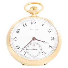 Agassiz Chronograph 14K Yellow Gold Pocket Watch Owned by Wiley Post