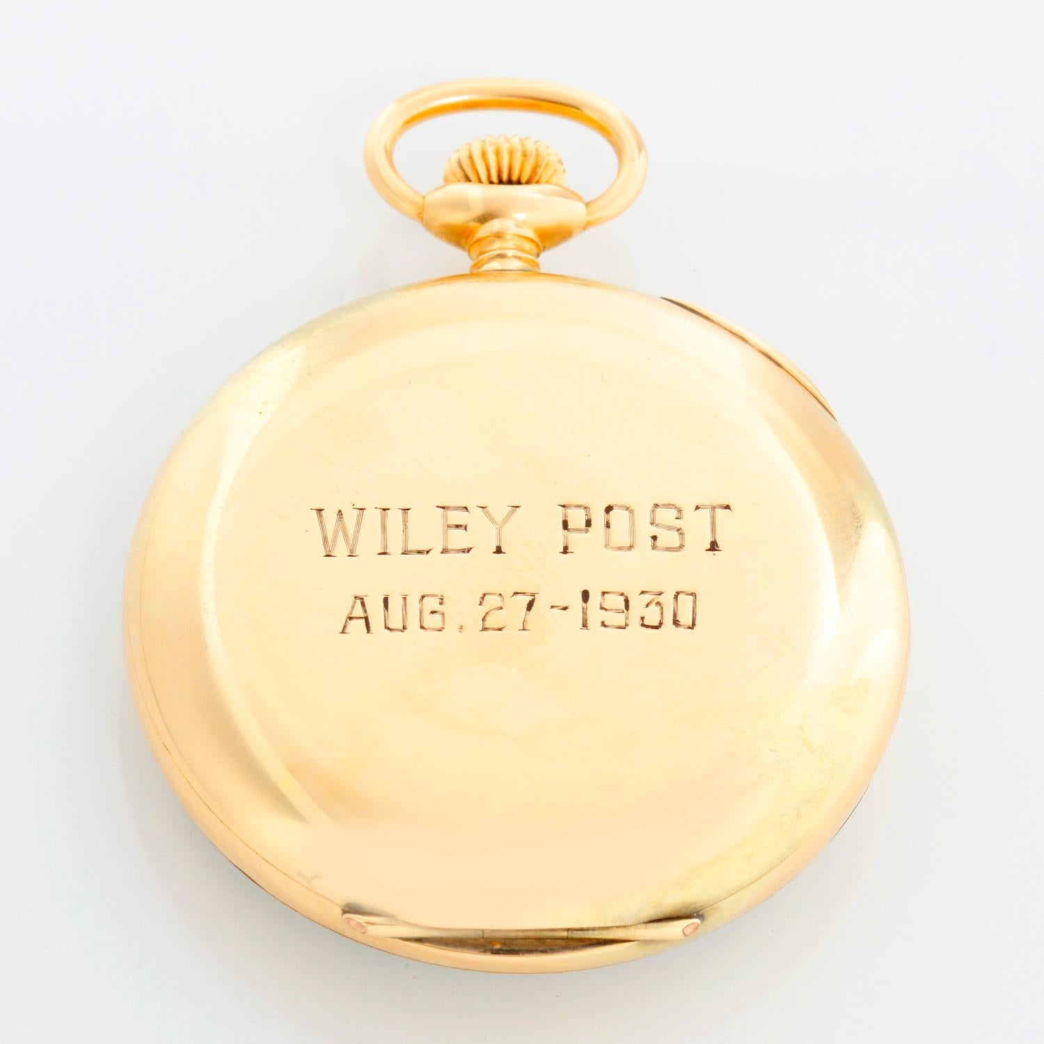 Agassiz Chronograph 14K Yellow Gold Pocket Watch - Manual winding. 14K Yellow gold ( 47 mm ) with initials engraved 