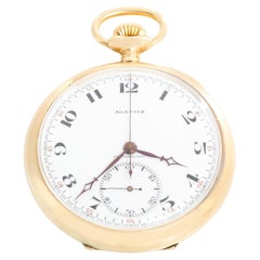 Used Agassiz Chronograph 14K Yellow Gold Pocket Watch Owned by Wiley Post