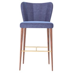 Agata bar stool with metallic details