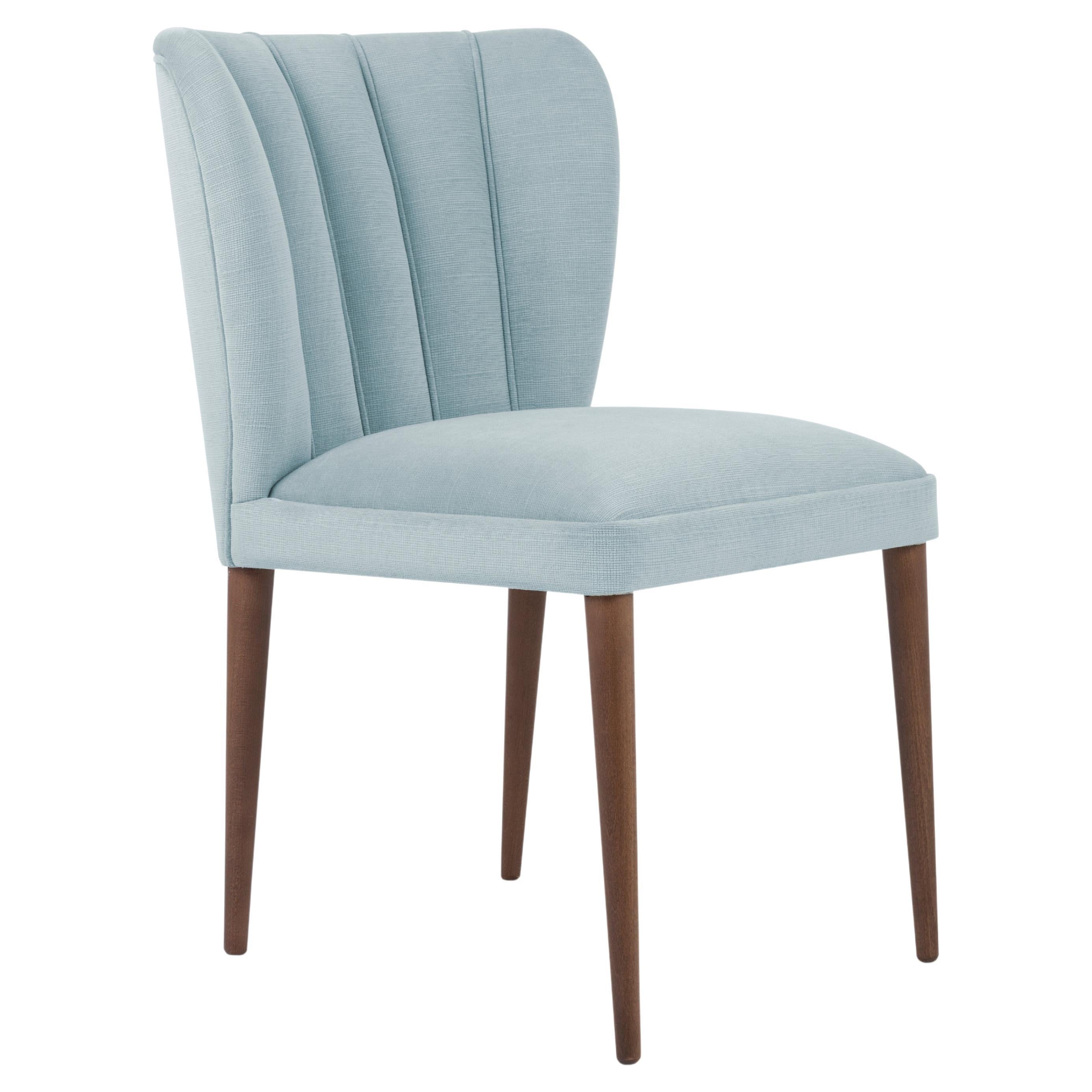 Agata Chair, Upholstered in Fabric, Solid Ash/Beech Feet with Stain Finish For Sale
