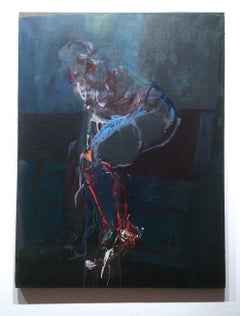 Female Nude Sitting Figure -  Expressive Oil Painting