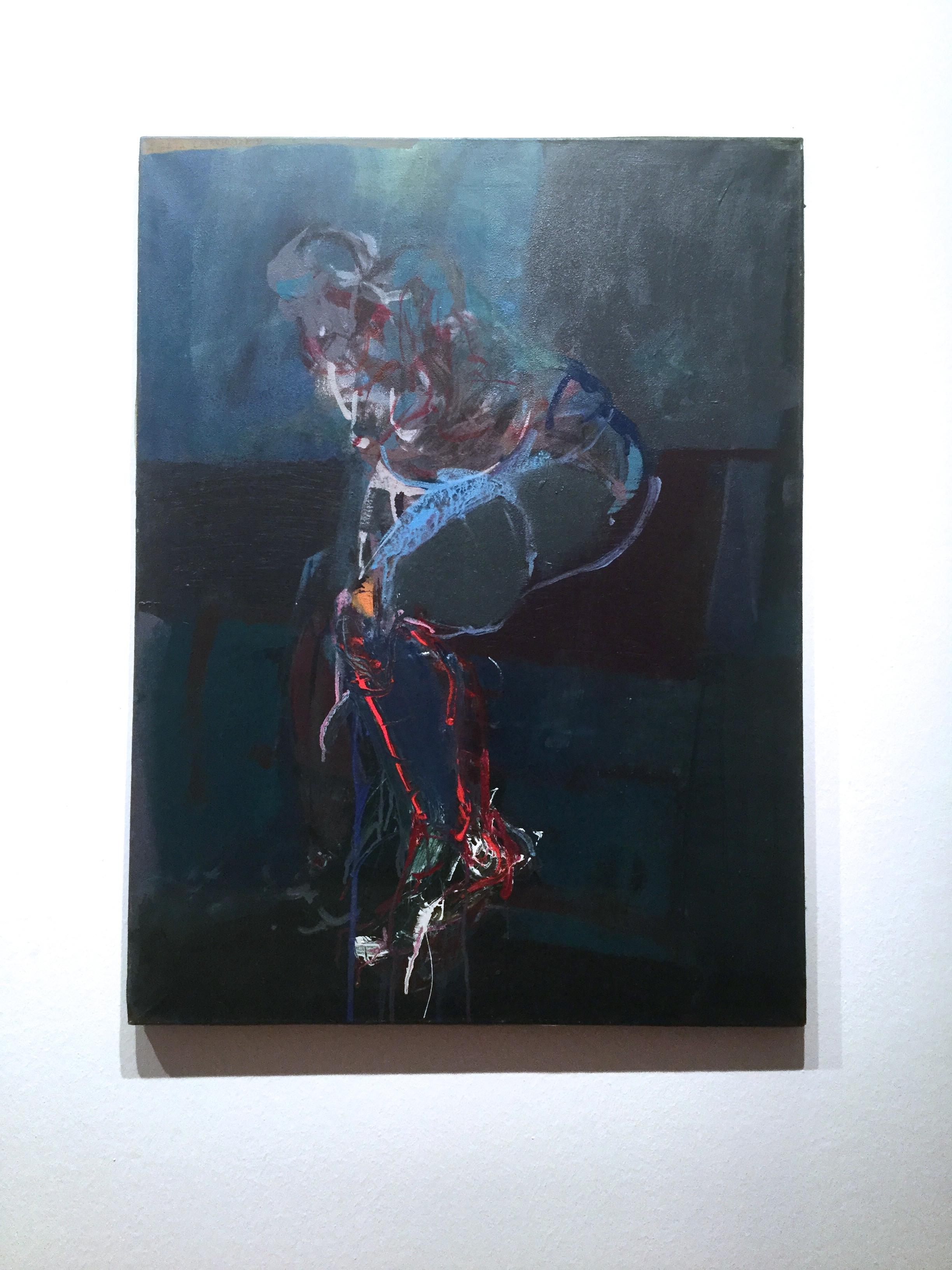 Figura femenina desnuda sentada -  Pintura al óleo expresiva - Painting Expresionista de Agata Czeremuszkin-Chrut