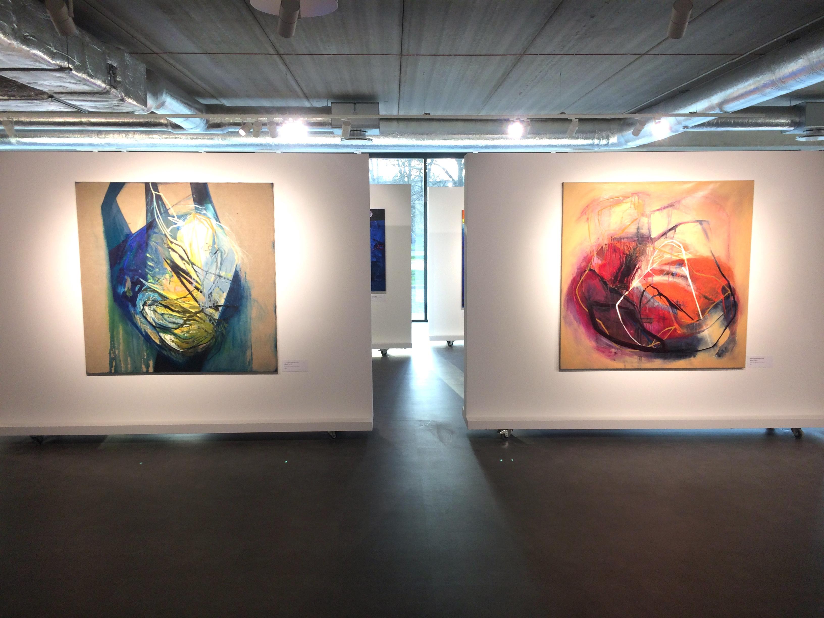 Flowers 3 - Peinture abstraite contemporaine et moderne - Marron Abstract Painting par Agata Czeremuszkin-Chrut