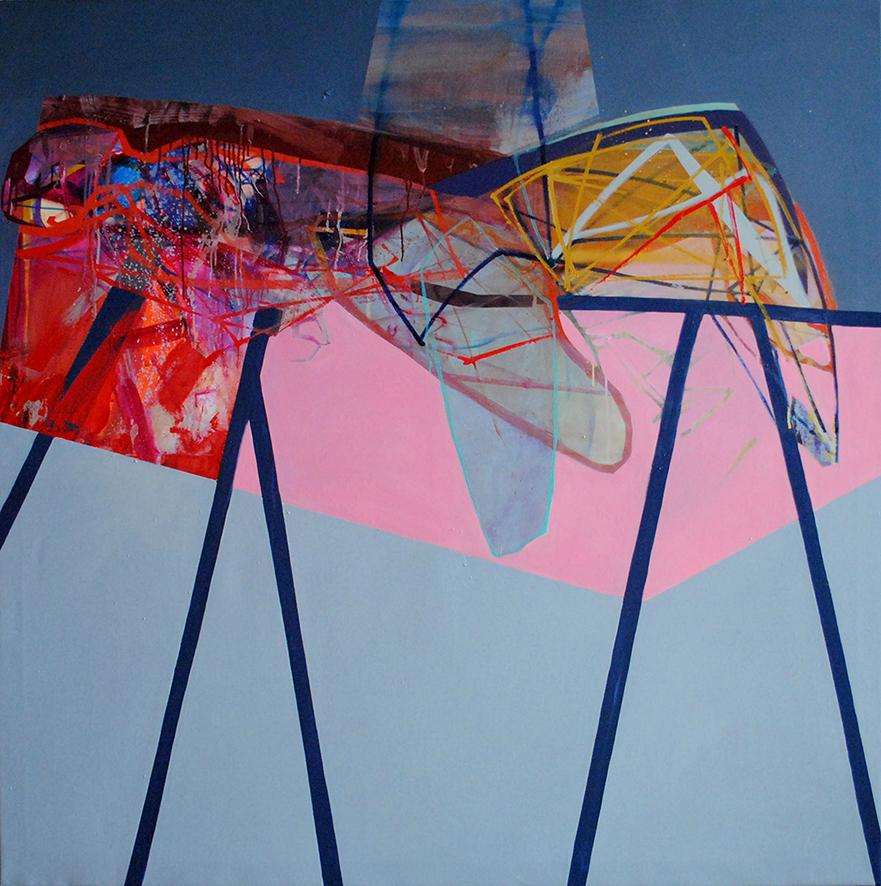 Rose Laken / Rotes Kissen  - Zeitgenössische moderne abstrakte Malerei