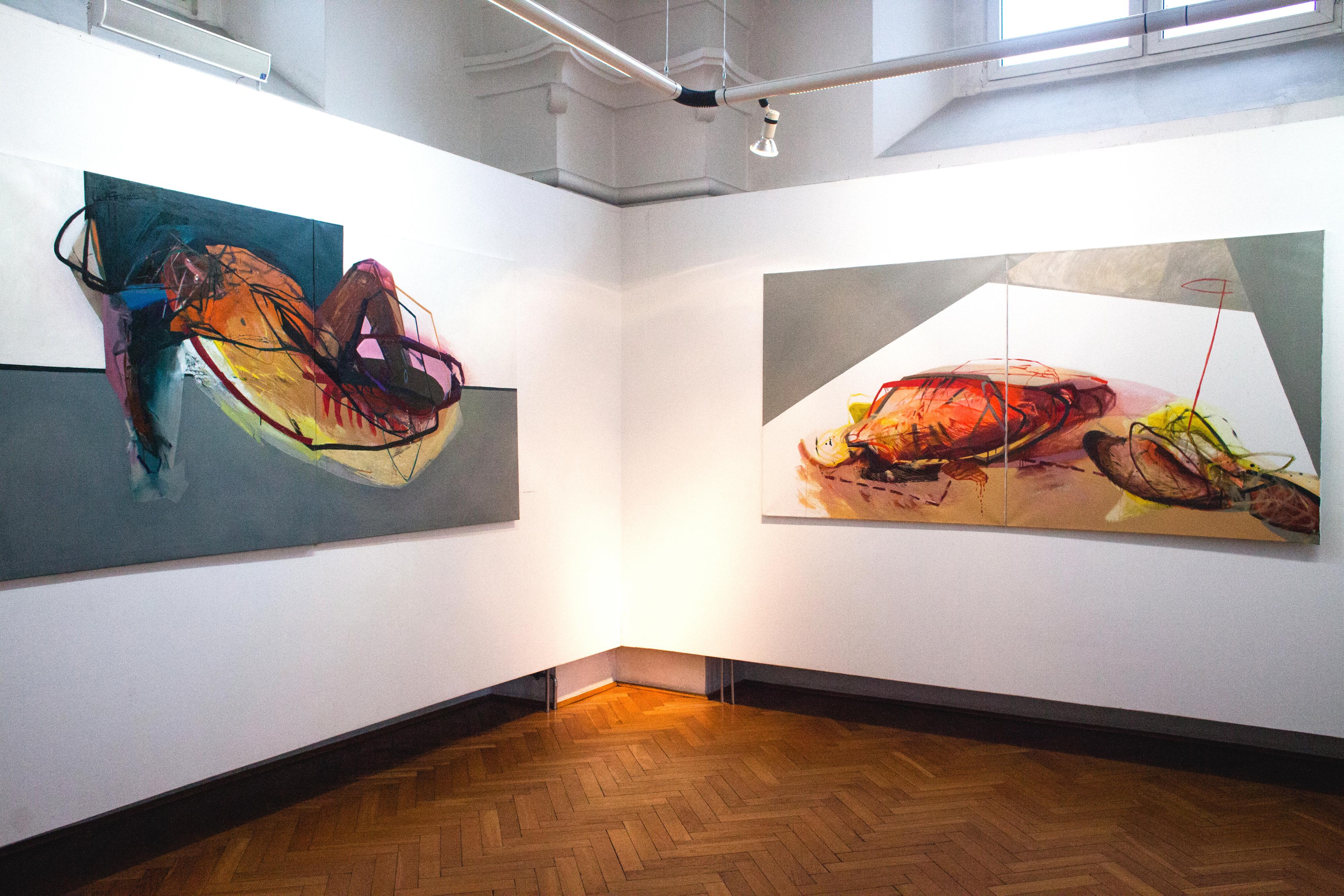 SERIE: CARNE&GEOMETRÍA - Díptico: Carne y Geometría VI - Pintura de Gran Formato - Painting de Agata Czeremuszkin-Chrut