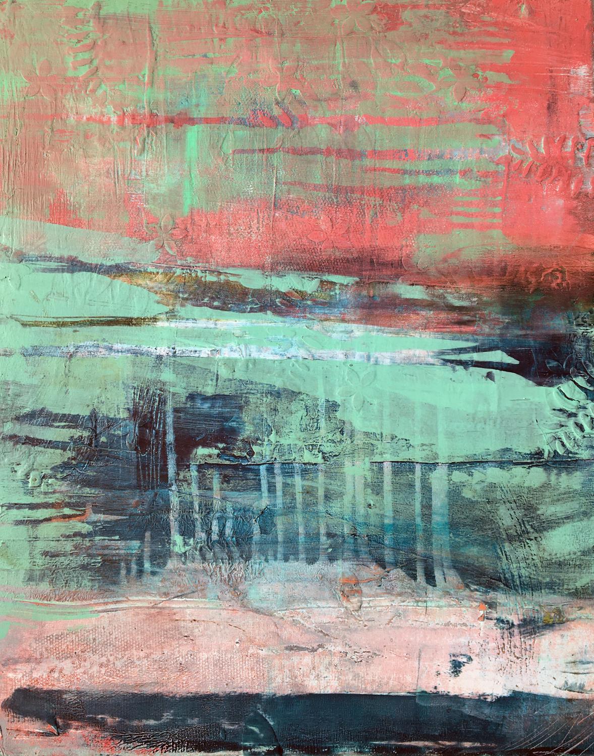 Meet Me Where You First Gave Me Flowers, Abstraktes Gemälde – Mixed Media Art von Agata Kijanka