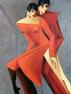 Certainty - XXI Century, Figurative Oil Painting, Couple, Vibrant colors