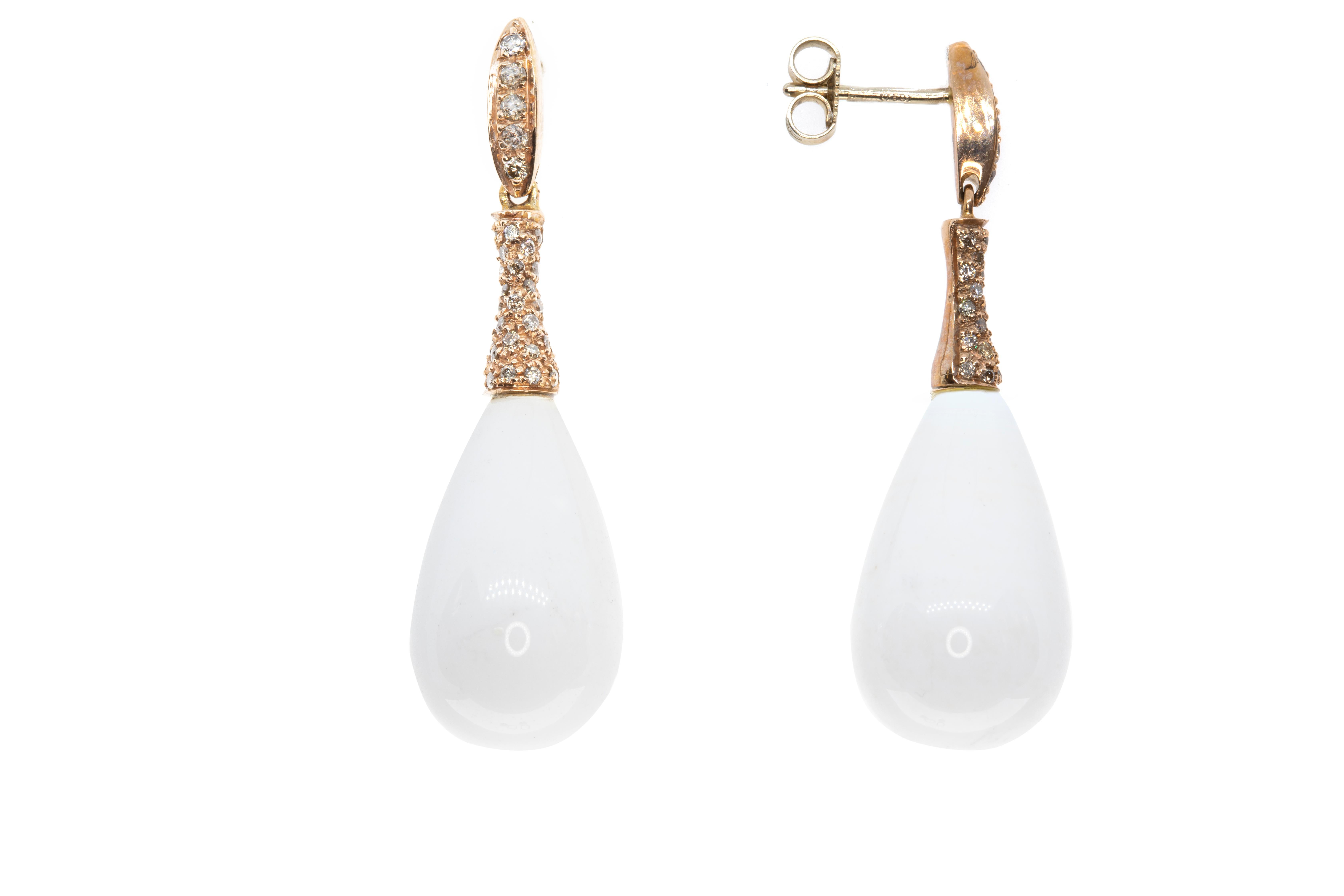 Achat- und Diamant-Ohrringe aus 18 Karat Roségold (Moderne) im Angebot