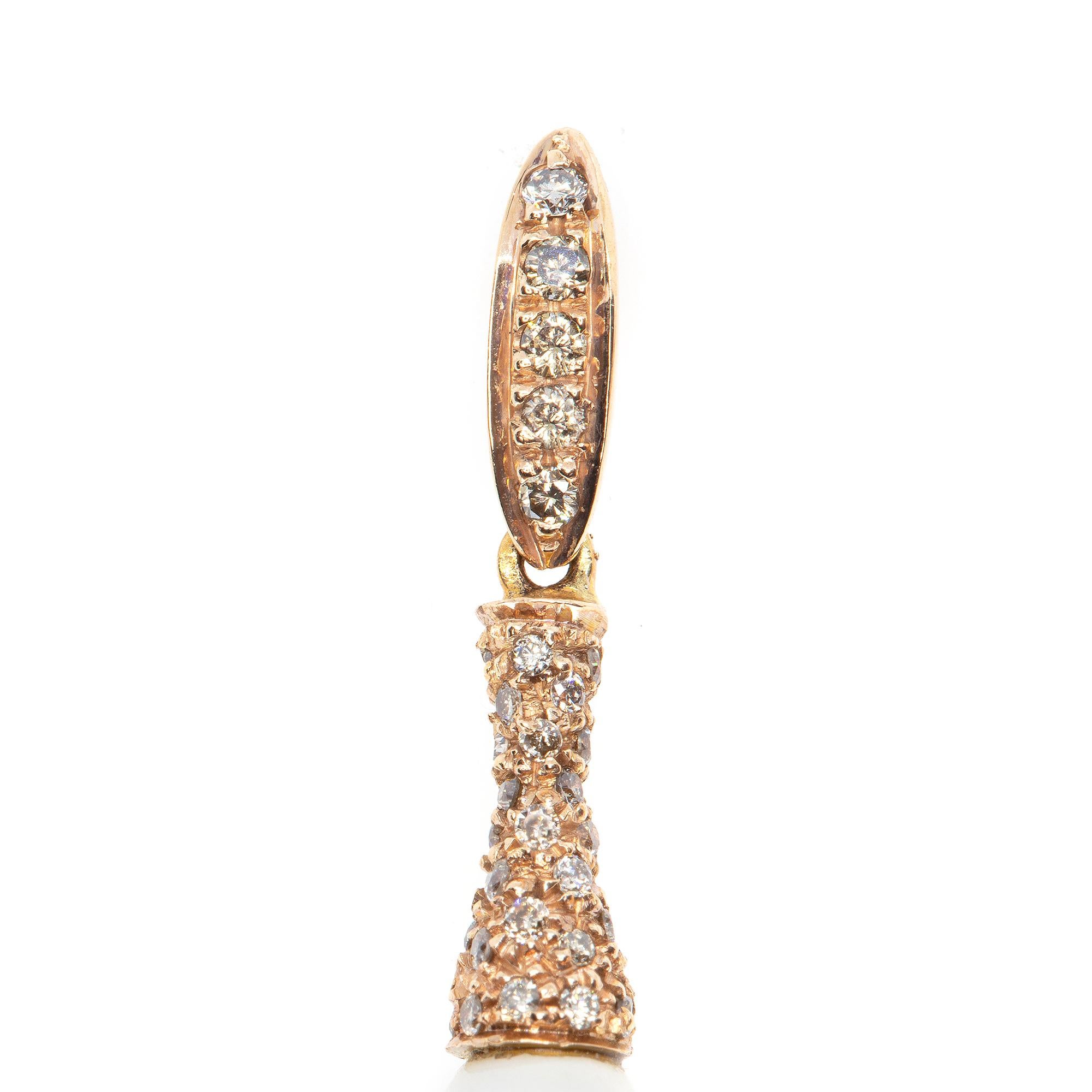 Achat- und Diamant-Ohrringe aus 18 Karat Roségold (Rundschliff) im Angebot
