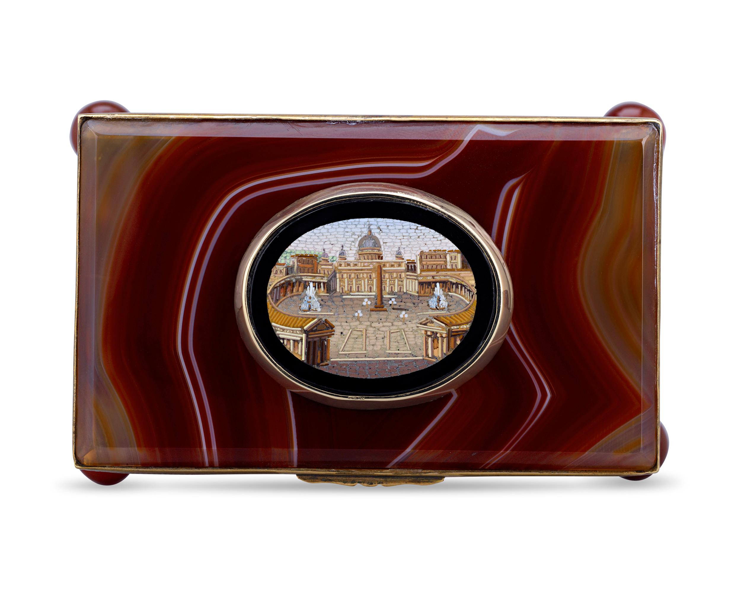 Mosaic Agate and Micromosaic Box For Sale