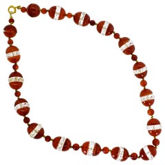 Agate and Rock Crystal Necklace, circa 1925