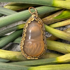 Agate and Silver-Gilt Crabs’ Eye Pendant. German, late 17th century.